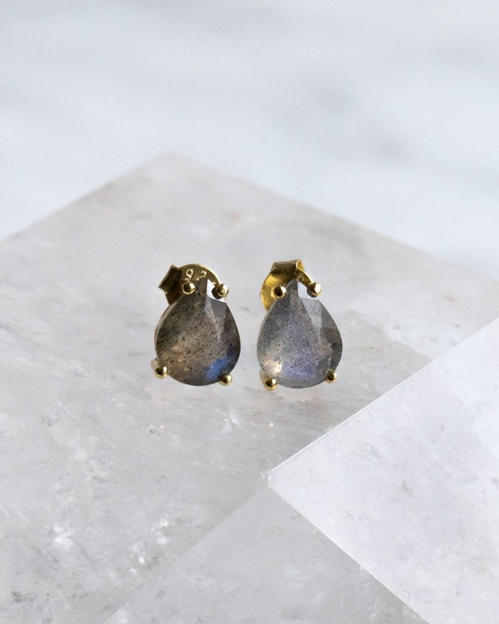 Ohrringe "Chloe" - Labradorit (Blaugrün)